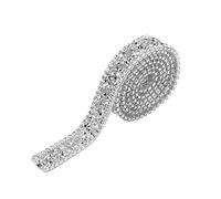 Estink Ruban Décoratif Maille Diamant 15mm | Ruban Argent, 1 Yard, Métallisé, Décoration de Fête, Ceinturette
