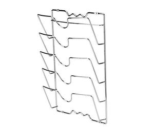 Estink Support Mural pour Couvercles de Casseroles, 5 Niveaux, 5 Compartiments, pour Porte d'Armoire/Mur, 40,7 x 25,7 x 7,5 cm