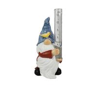 ESTINTENG Pluviomètre lutin sans visage - Décoration d'extérieur - Jardin - Cour, résine artisanale - Bleu