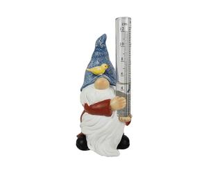 ESTINTENG Pluviomètre lutin sans visage - Décoration d'extérieur - Jardin - Cour, résine artisanale - Bleu