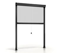 ESTO Moustiquaire à rouleau pour fenêtre découpable en hauteur et largeur - cadre en aluminium, différentes tailles et couleurs, filet anti-insectes pour fenêtres coulissantes et battantes (anthracite