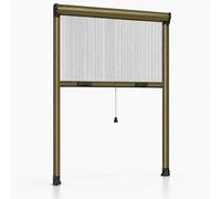 ESTO Moustiquaire à rouleau pour fenêtre découpable en hauteur et largeur - cadre en aluminium, différentes tailles et couleurs, filet anti-insectes pour fenêtres coulissantes et battantes (bronze