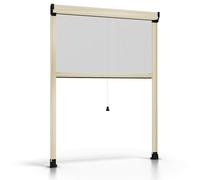 ESTO Moustiquaire rouleau pour fenêtre, découpable en hauteur et largeur, cadre en aluminium, différentes tailles et couleurs, filet anti-insectes pour fenêtres coulissantes et battantes, ivoire, 60 x