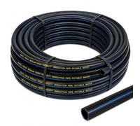 ESTO Tuyau d'arrosage 16 PN 50 ou 100 mètres, diamètre 20, 25 ou 32 mm, polyéthylène haute densité, arrosage haute pression, potager, noir, 100 mètres