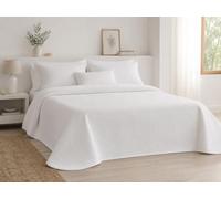 Estoralis | Puntos | Couvre-lit léger Bouti Design Moderne | Tissu Jaquard Haute Résistance | Blanc | pour lit de 150 cm. (250 x 270 cm. (Largeur par Hauteur) Couvre-lit pour Toutes Les Saisons