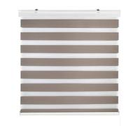 Estoralis | Sansa | Store Enrouleur Jour Nuit - Double Tissu Cassette décorative | Tabac | 125 x 180 cm. (Largeur/Hauteur) Taille du Tissu 122 x 175 cm. | Stores pour fenêtres et Portes