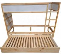 Estrade avec lit gigogne 2en1 pour IKEA KURA 90x190 – au choix: tiroir ou couchage, FACADE PIN