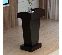 Estrade de Prise de Parole, Lutrin en Bois,Noir,Basic | avec large surface de lecture, armoire de rangement, facile à assembler, pour salle de onférence et événements