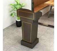 Estrade de Prise de Parole, Lutrin en Bois,Noir,+Copper & Drawer | avec large surface de lecture, armoire de rangement, facile à assembler, pour salle de onférence et événements