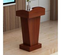 Estrade de Prise de Parole, Lutrin en Bois,Teak,Basic | avec large surface de lecture, armoire de rangement, facile à assembler, pour salle de onférence et événements