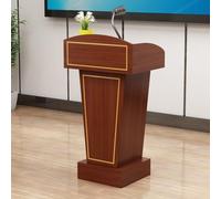 Estrade de Prise de Parole, Lutrin en Bois,Teak,+Copper | avec large surface de lecture, armoire de rangement, facile à assembler, pour salle de onférence et événements