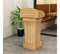 Estrade de Prise de Parole, Lutrin en Bois,Wood,+Copper & Drawer | avec large surface de lecture, armoire de rangement, facile à assembler, pour salle de onférence et événements