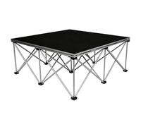 Estrade Pliable pour Événement Carrée Plateforme de Scène Portable | Structure en Alliage D'aluminium et Plateau en Bois, Praticable de Scène Modulaire pour Écoles Hôtels(Black,100x100x20cm)