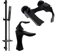 Estrella DQ02 Mélangeur lavabo et baignoire avec accessoires, noir (72303DQ02-70)