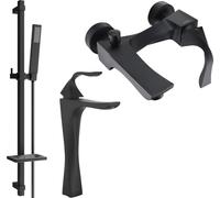 Estrella DQ02 Mélangeur lavabo et baignoire avec accessoires, noir (72313DQ02-70)