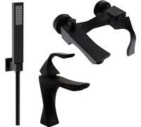 Estrella R02 Mélangeur lavabo et baignoire avec accessoires, noir (72303R02-70)