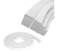 Estresen Bande d'étanchéité en Mousse de Silicone Taille 5mm x 10mm, Bande Blanche Éponge Carrée Douce pour le Bricolage, Joint de Fenêtre, Porte, Machine Tube en Mousse Longueur 5 Mètres