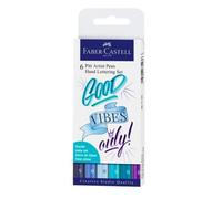 Estuche 6 Pitt Artist Pen Hand Lettering Bleu Faber-Castell
