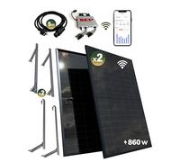 ESUNRA Create your Energy - Kit Solaire pour Balcon 800W - Plug and Play - 2 Panneaux Bifaciaux de 430W - ALLBLACK - TOPCon - Micro-onduleur NEP 800W