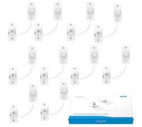eSynic Lot de 10 verrous de fenêtre améliorés, sans perçage, entrebâilleur de fenêtre en UPVC, support adhésif solide, non marquant, 2 façons de fixer les serrures de sécurité pour enfants et chats,