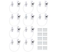 eSynic Lot de 10 verrous de fenêtre en PVC avec fil de 185 mm de long, avec clés auto-vis pour limiter la distance d'ouverture et la ventilation pour la sécurité domestique et commerciale