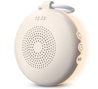 eSynic Machine à Bruit Blanc Portable pour Bébé 12 Sons Apaisants Veilleuse Réglage du Volume Aide au Sommeil de Bébé Bouton Lumineux Fonction Mémoire Minuterie Port USB pour Bébés Enfants Adultes