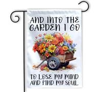 Et Dans Le Monde De La Folle Aux Plantes, Je Vais Perdre La Tête Et Retrouver Mon Âme Drapeau De Jardin 30X45Cm Bannière Décoratif Durable Bannière Cour Pour Vacances Ferme Fêtes