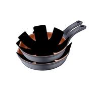 et de 2 poêles de 24 et 28 cm de diamètre et 2 protections / en fonte d'aluminium / poêles antiadhésives / pour tous les types de cuisinières