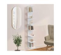 IDMarket – Étagère murale suspendue CHIARA, double position, 8 étagères, blanc G 190 cm