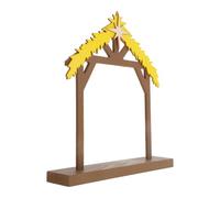 Étable en Bois Naissance de Jésus Ambiance Noël | Marron, Décor Classique Traditionnel, Fond de Crèche de Noël, Assemblage Facile et Structure Stable