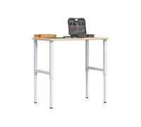 Etabli 100x60x(71,5-98) cm bois de chêne massif rectangulaire, table de travail, poste de travail, table de travail 3309700