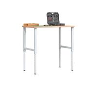 vidaXL Établi rectangulaire 100x60x(71,5-98) cm bois massif hêtre