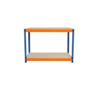 MonsterShop Établi 120 x 45 x 90 cm – 2 niveaux – 300 kg par étagère – Atelier/Garage/Bricolage