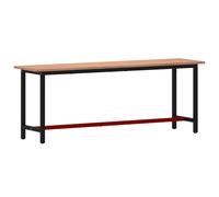 Etabli 220x55x81,5 cm bois massif hêtre et métal