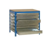 Etabli 6 tiroirs 842x1510x760mm Bleu charge 600Kg BT5 BOX 1500 Simon Rack