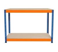 MonsterShop Établi à 2 niveaux S-Rax – 90 x 45 x 90 cm – 300 kg/étagère – Bleu G
