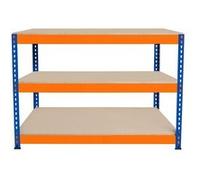 Établi à 3 Niveaux Atelier Garage Bricolage 300kg par étagère 120 x 60 x 90cm Bleu & Orange G