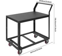 Établi à roulettes - Chariot d'atelier - Acier Q235 - Charge lourde - 89,92 × 59,94 × 106,43 cm - Noir
