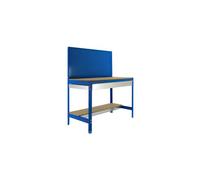SimonRack Établi d’atelier BT2, 400 kg, 1445×910×610 mm, panneau perforé, tiroir Bleu/Bois