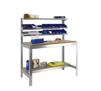 Etabli atelier Bois Métal 1440x900x750mm galva 4 niveaux agglo 400kg en kit (BT-1 900)