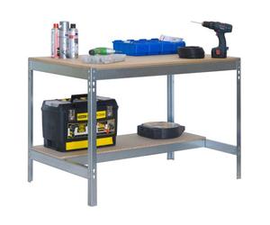 Etabli atelier Lourde Charge 840x900x600mm galva 2 niveaux agglo 400kg en kit (BT-3 900)