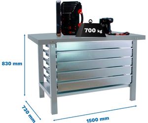 Etabli avec parafusibles SIMONWORK BT6L PRO METAL 5BOX 1500 GRAU