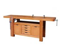 Établi bois - menuisier - professionnel - 2 m - 4 tiroirs - 2 presses OUTIFRANCE