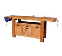 Établi bois - menuisier - professionnel - 2 m - 4 tiroirs - 2 presses OUTIFRANCE