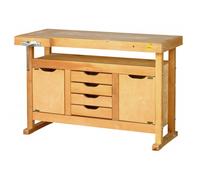 Établi bois multiplis - longueur 1,2 m - caisson et presse horizontale OUTIFRANCE