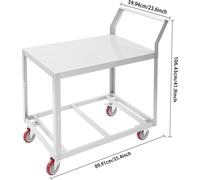 Établi - Chariot - Charge lourde en acier Q235 - Avec roulettes - 89,92 x 59,94 x 106,43 cm - Argent