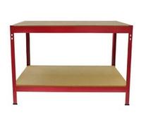 Etabli d’Atelier / Table de Travail Rouge en Acier à Montage Sans Boulons 90cm x 120cm x 60cm Rouge G