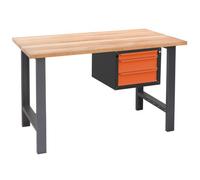 Établi d'Atelier 1,5M Fischer Darex Plateau bois - Bloc 3 tiroirs
