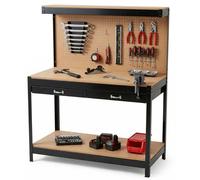 Etabli d'atelier Panneau porte outils perforé 120x60 xH150cm Etagère + Grand Tiroir de rangement PROWELTEK