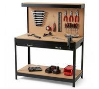 PROWELTEK - Etabli d'atelier Panneau porte outils perforé 120x60 xH150cm Etagère + Grand Tiroir de rangement